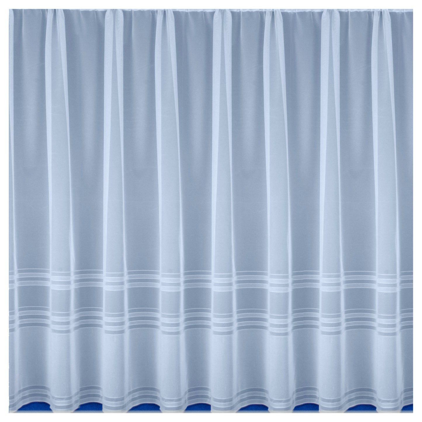 Hudson Striped White Net Curtain