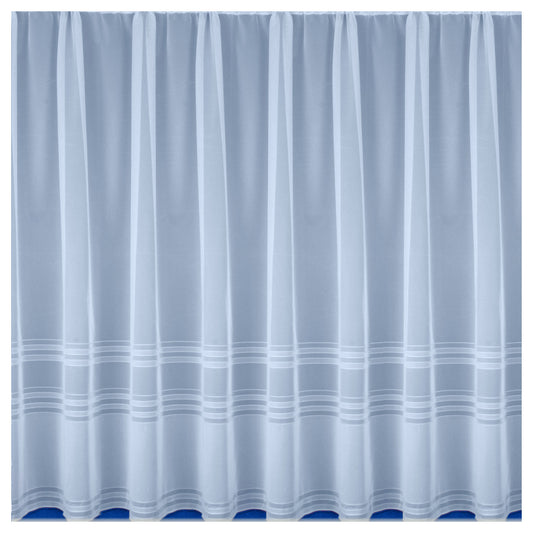 Hudson Striped White Net Curtain